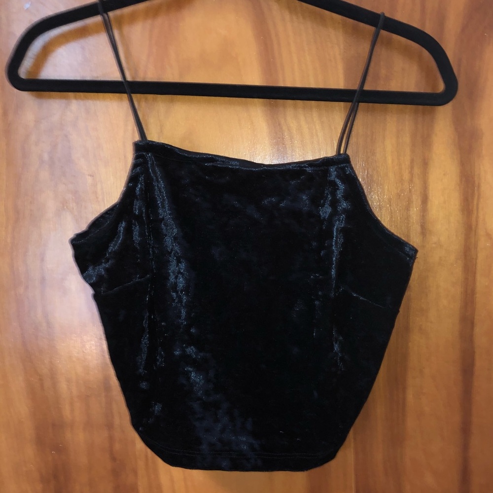 black velvet crop top